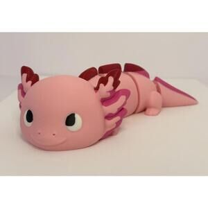 Large 3D Printed Articulated Axolotl – Flexible Toy Figurine - 9 Inch